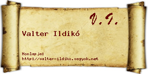 Valter Ildikó névjegykártya